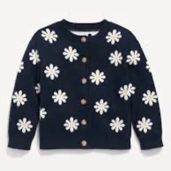 Old Navy Other - Floral-Print Button-Front Crew-Neck Cardigan for Toddler Girls 3T